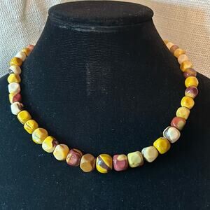 DTR China 925 Silver Multi Colored #931 Moss Agate Beads Necklace